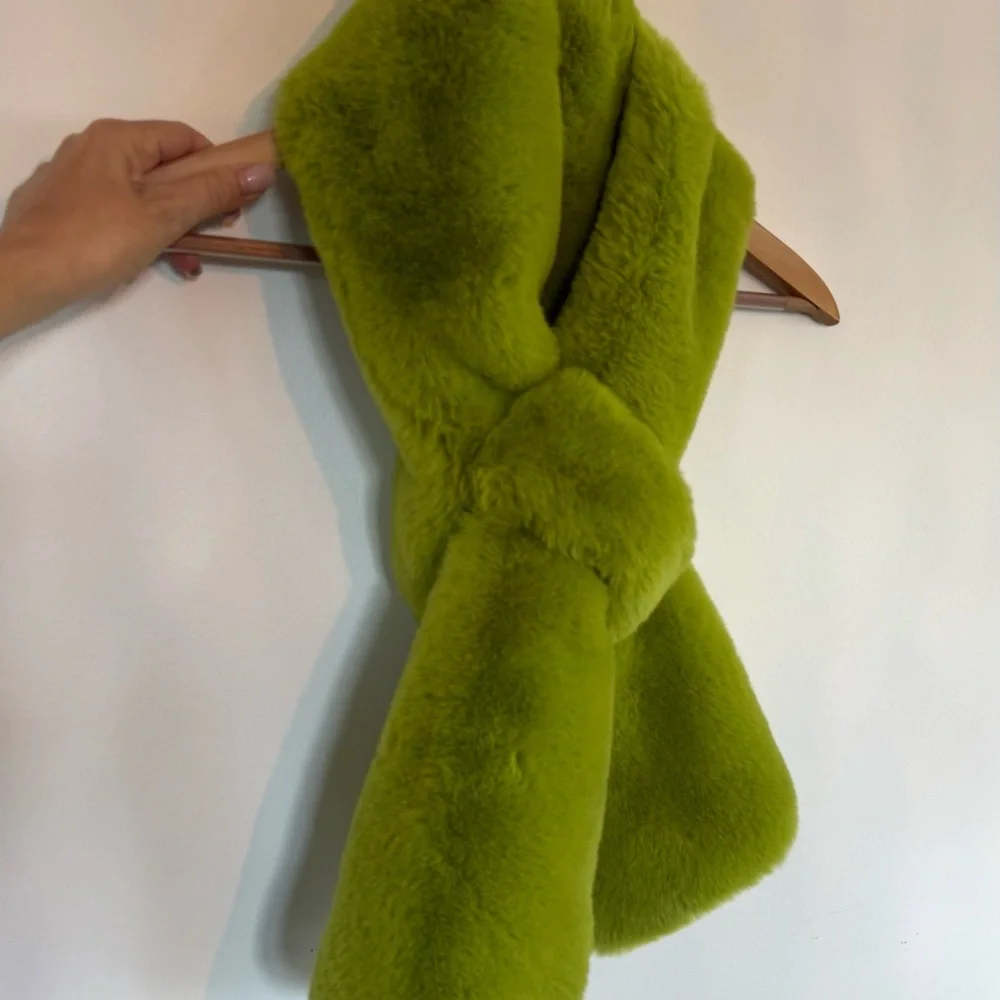 Apparis Lime Green Faux Fur Scarf